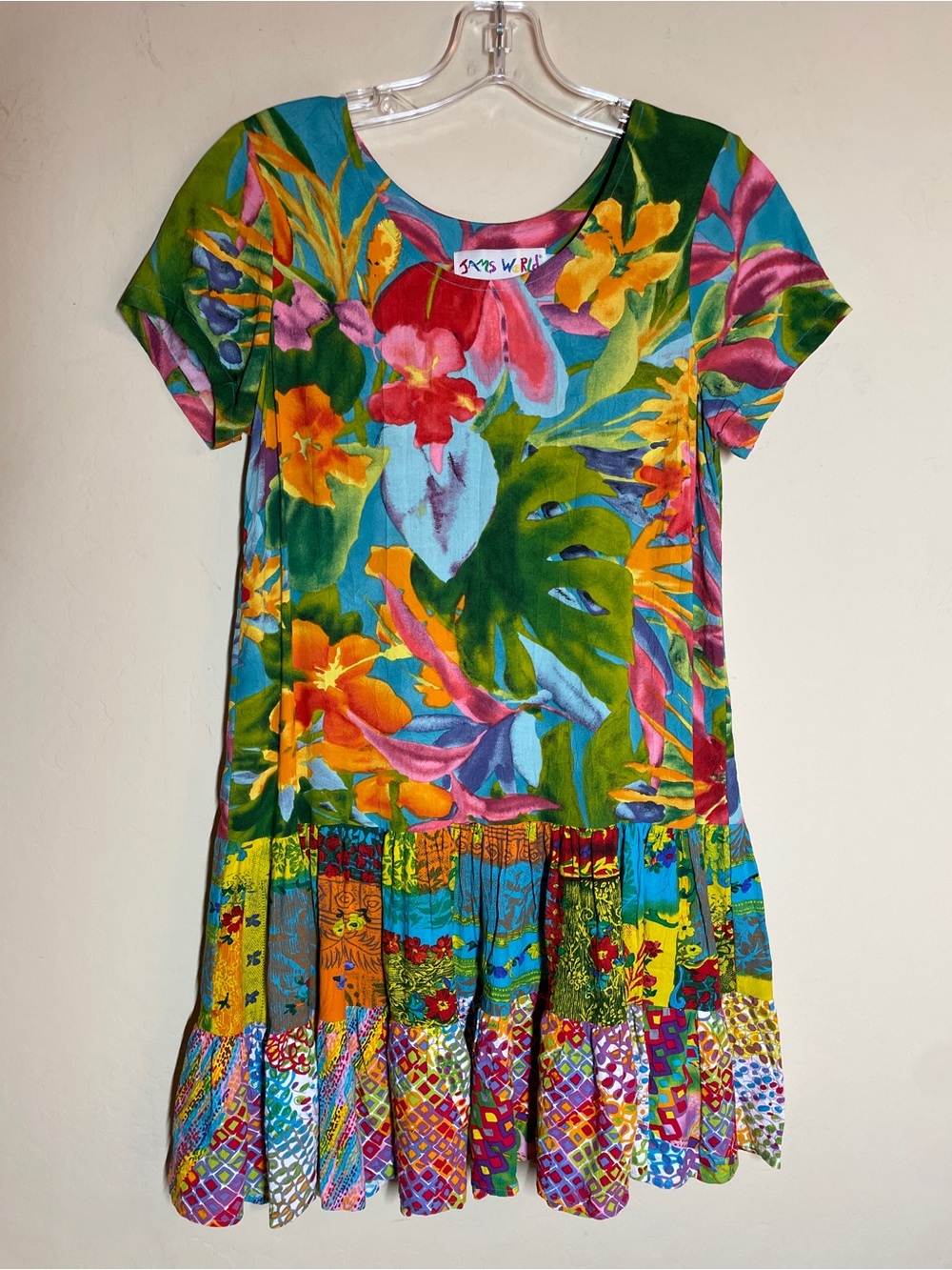 Vintage Jams World Hattie Dress Floral Ruffle Hem size large